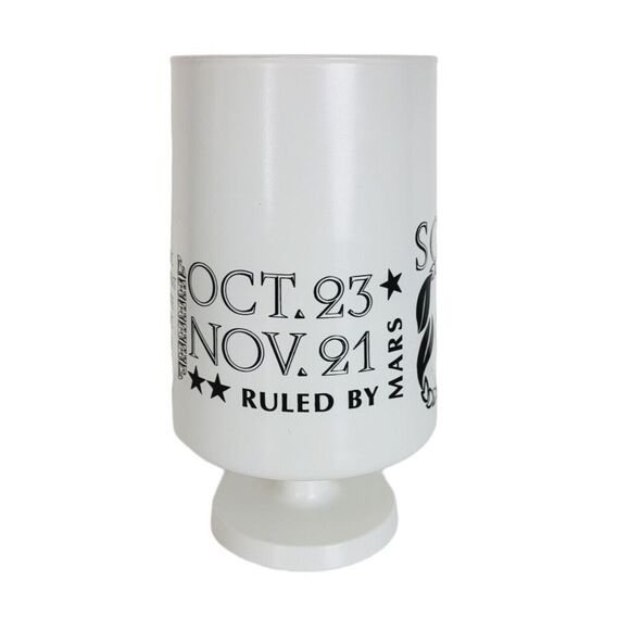Vintage Zodiac Scorpio Sign Oct.23-Nov.21 Mars White Glass Chalice Goblet - Picture 4 of 10